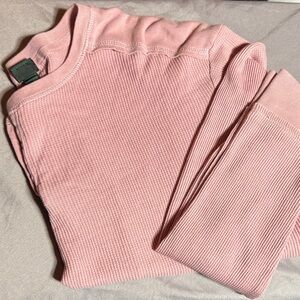 Light Pink Crop Thermal Long Sleeve Top